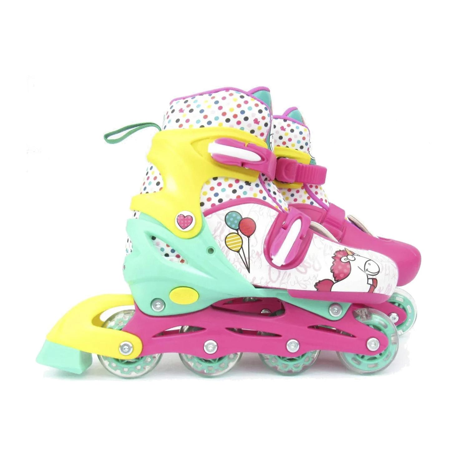 Foto 2 | Patines En Linea Led Minions Fluffy Ajustables Infantiles Rosa 19-21