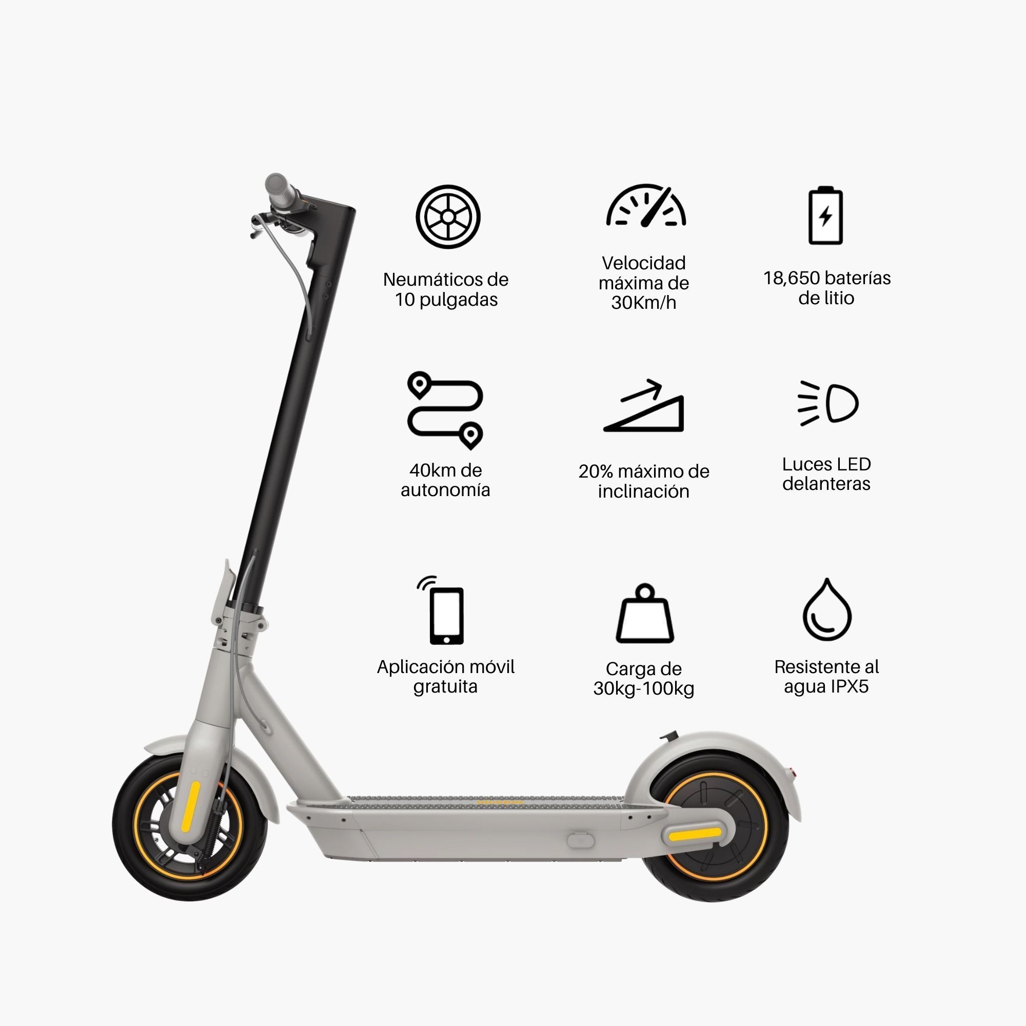 Foto 3 pulgar | Scooter Eléctrico Ninebot By Segway Max G30lp color Gris