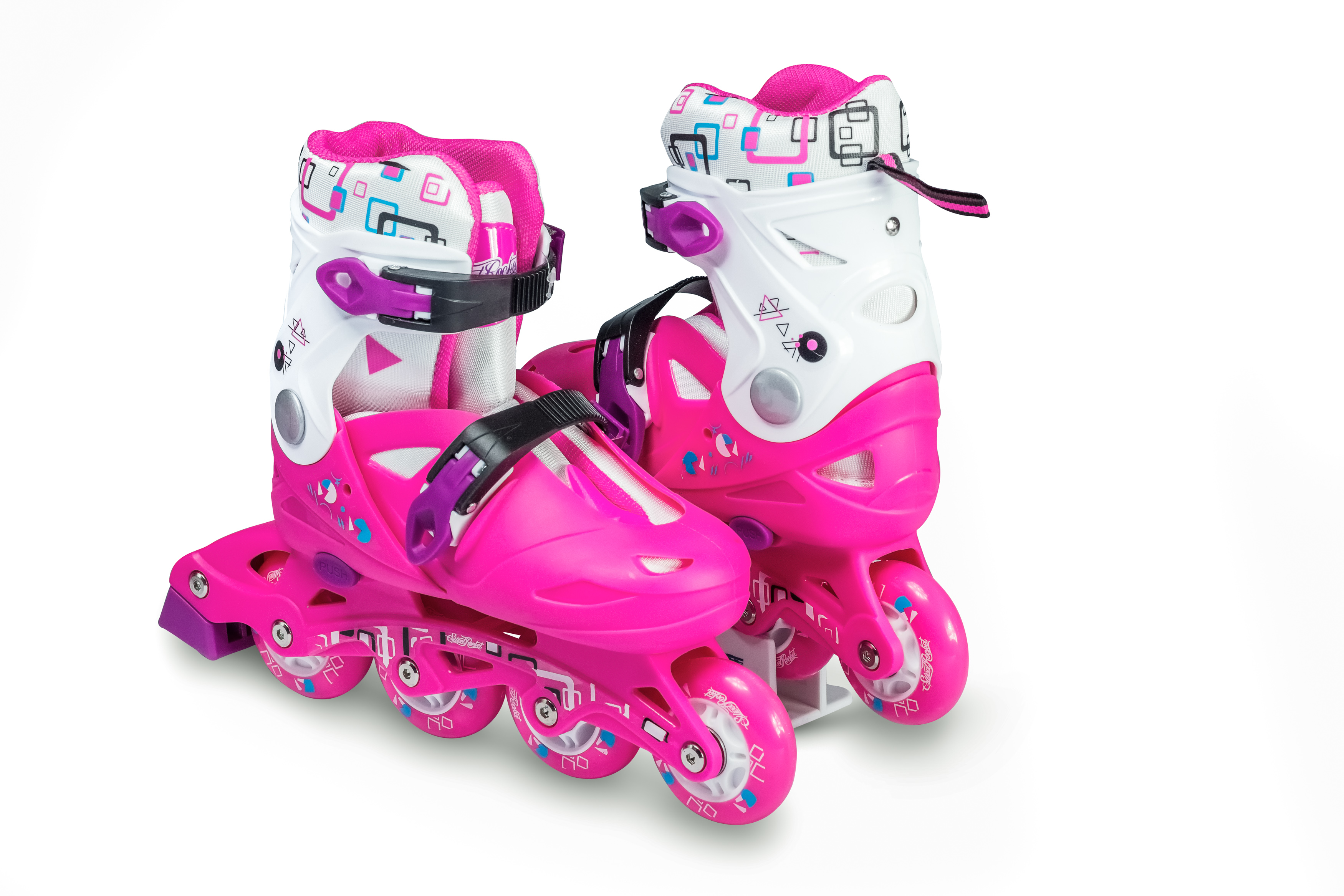 Foto 5 pulgar | Set de Patines Sweet Rocket color Rosa Talla Chica