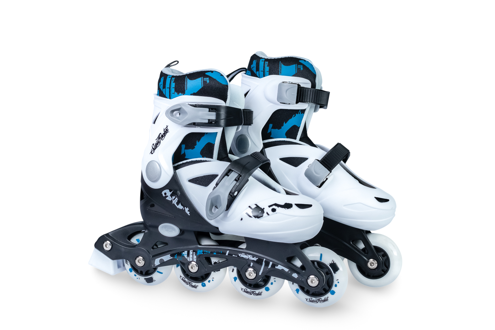 Patines con Protecciones y Mochila  Sweet Rocket Junior color Negro Ajustables