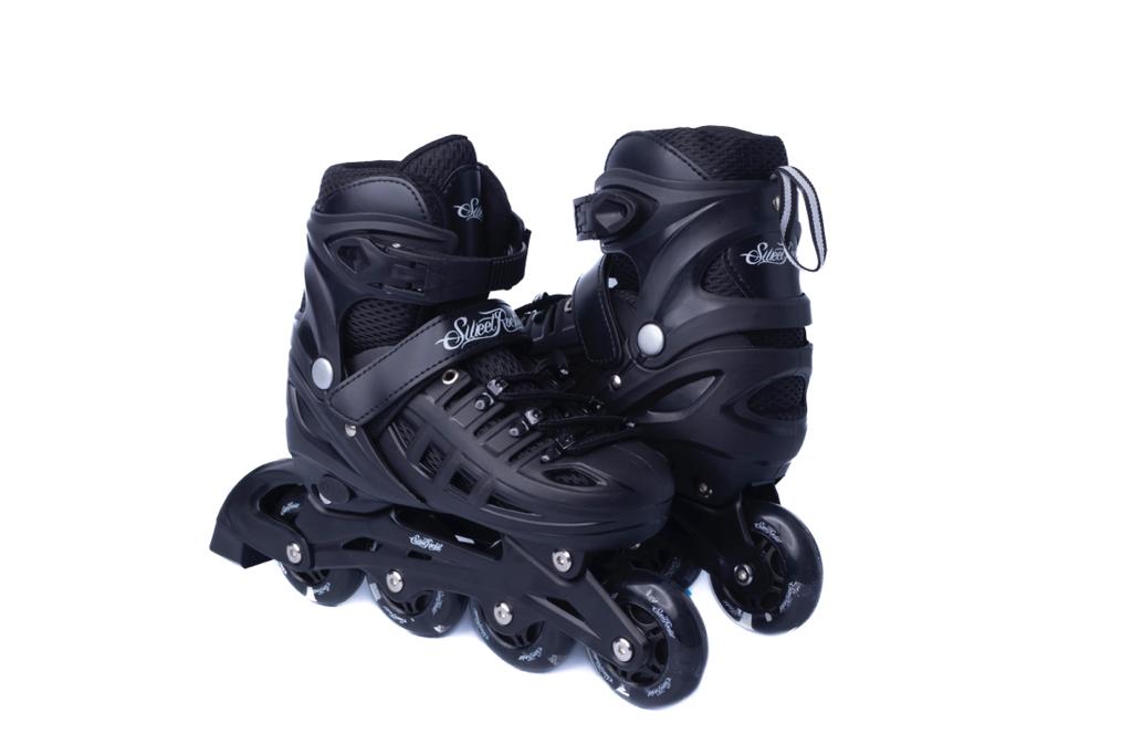 Foto 4 pulgar | Combo Pro De Patines Ajustables G (24 A 26 Cm) Color Negro Incluye Mochila, Set De Protecciones Y Kit Entrenador