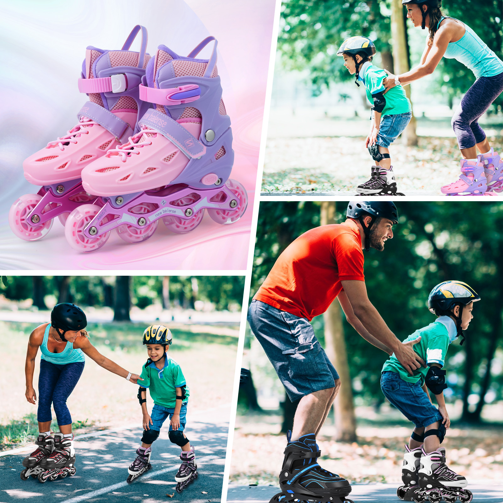 Foto 8 pulgar | Patines En Línea Ajustables con llantas iluminadas Generac S10111-S Color Rosa Y Violeta Para Niños y Adultos