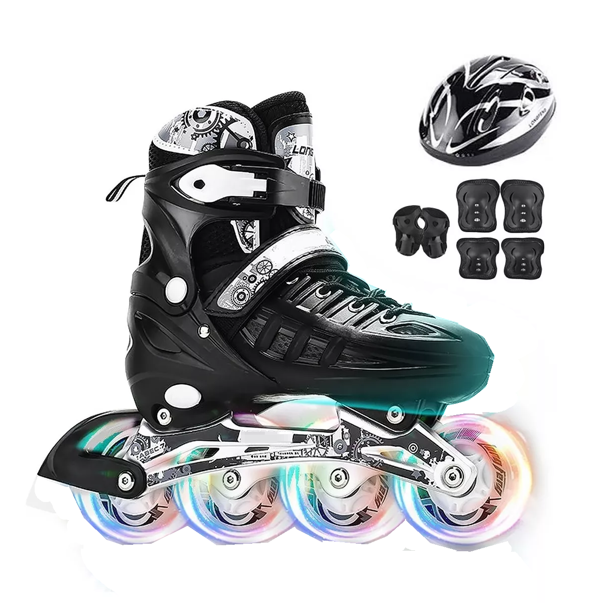 Foto 2 pulgar | Patines Profesionales en Linea + Rodilleras Eo Safe Imports