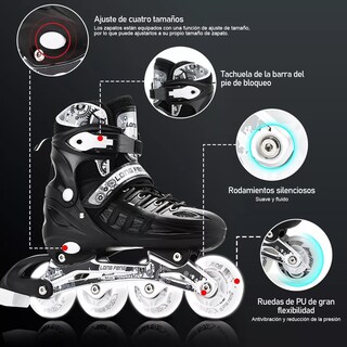 Foto 2 | Patines Profesionales en Linea + Rodilleras Eo Safe Imports