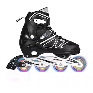 Foto 1 | Patines En Línea Profesionales Ajustables Con Luces Talla XL. Eo Safe Imports Esi-8890 Negro