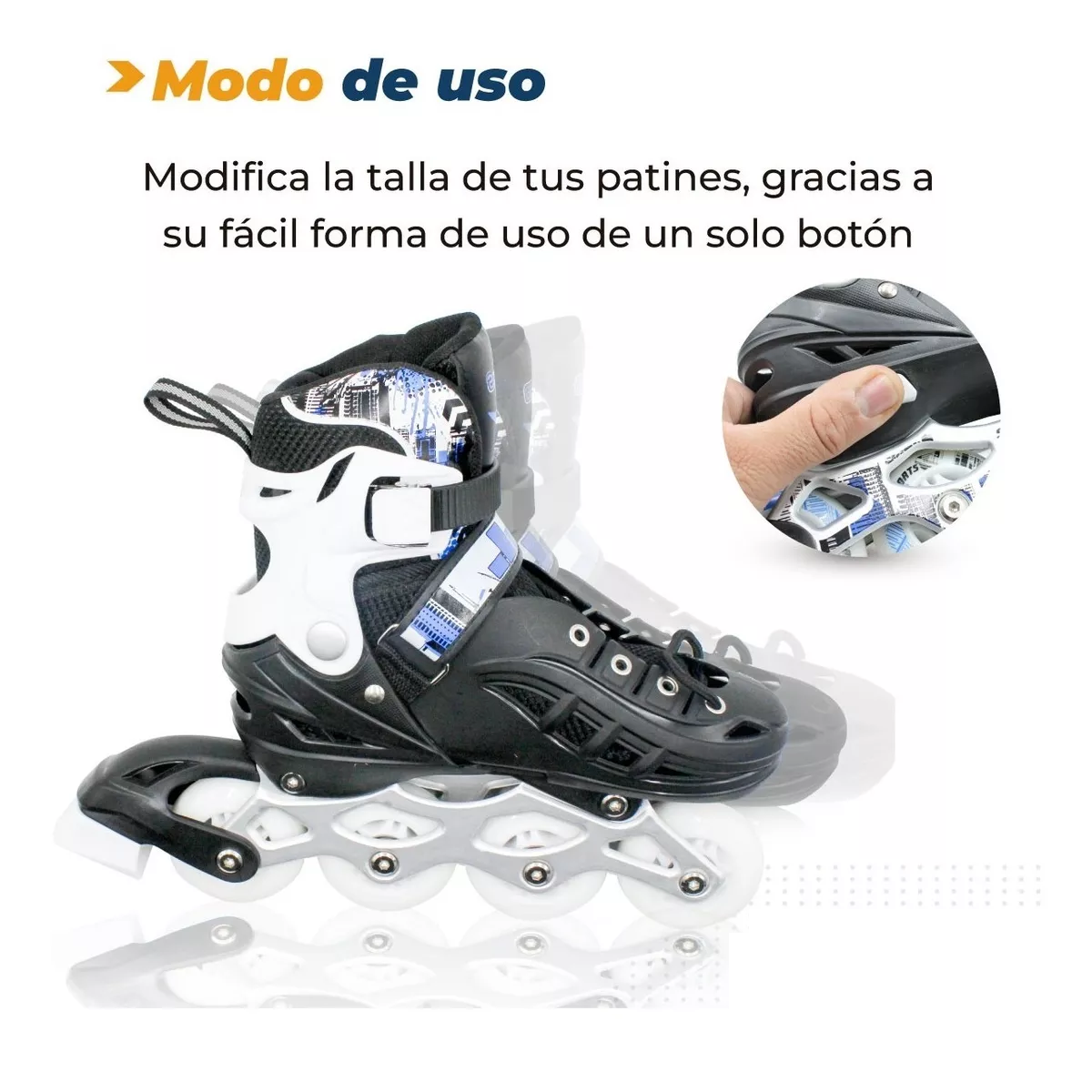 Foto 3 | Patines Profesionales Eo Safe Imports Esi10308 Ajustables Talla M