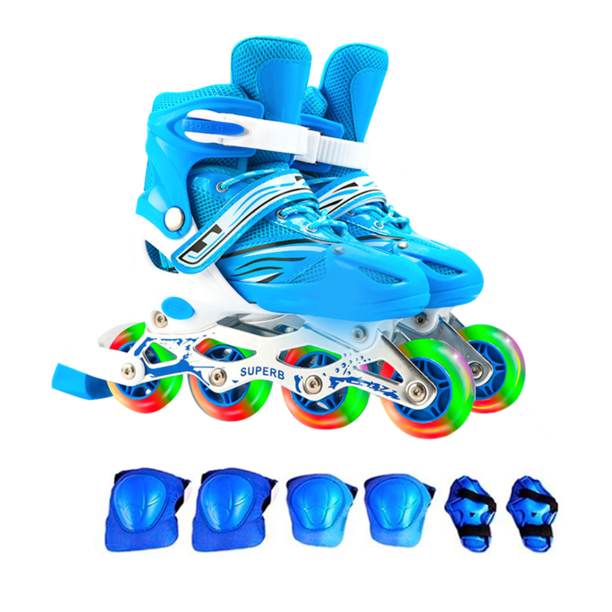 Foto 1 | Patines en Línea Elegate Azules con Protecciones y Mochila para Niños