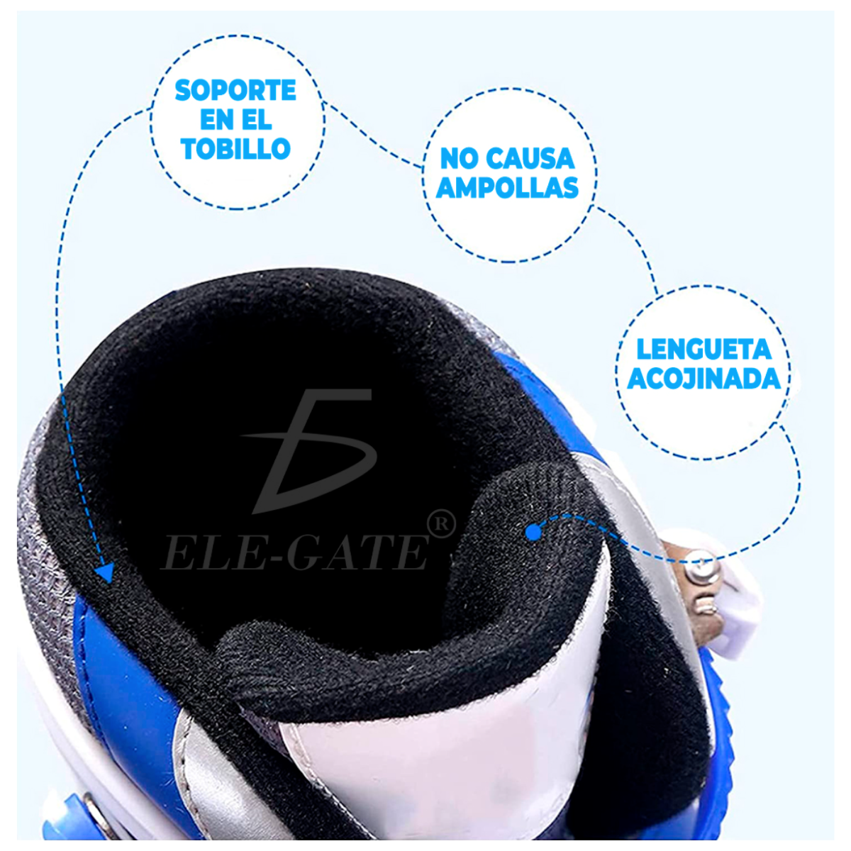 Foto 2 | Patines en Línea Elegate Azules con Protecciones y Mochila para Niños