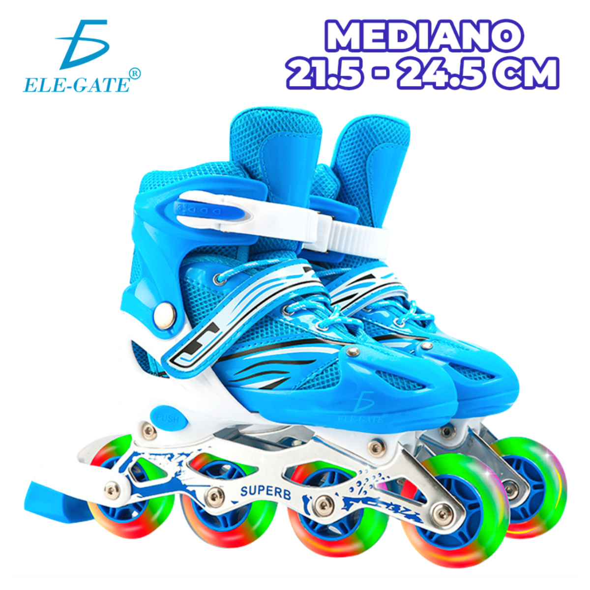 Foto 9 pulgar | Patines en Línea Elegate Azules con Protecciones y Mochila para Niños