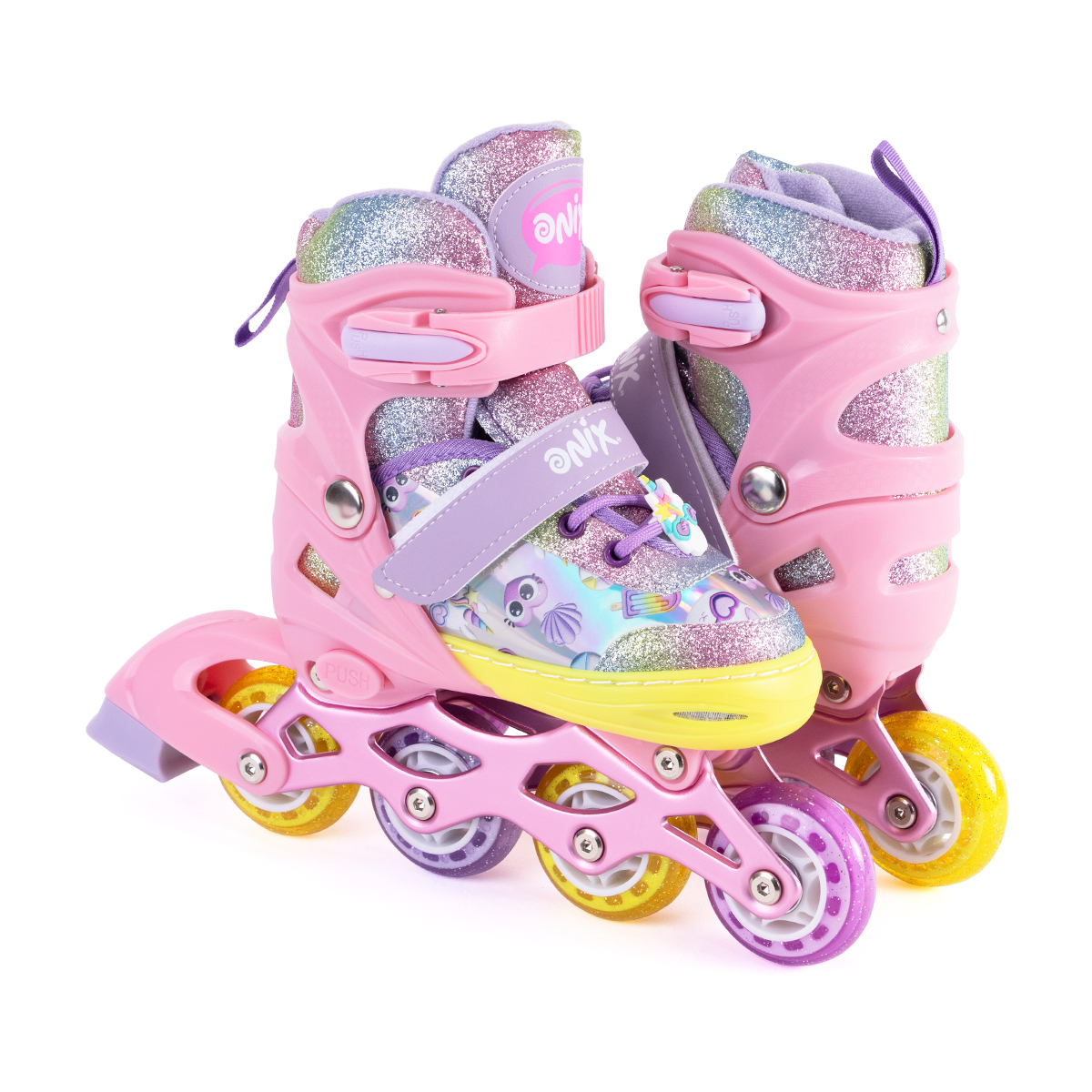 Foto 9 pulgar | Patines De Línea Ajustables Onix Multicolor Glitter Con Kit De Protección Para Niña