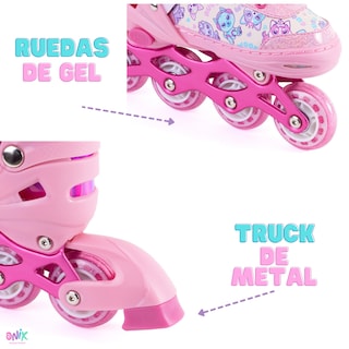 Foto 5 | Patines De Línea Ajustables Onix Rosa Pink Con Kit De Protección Para Niña