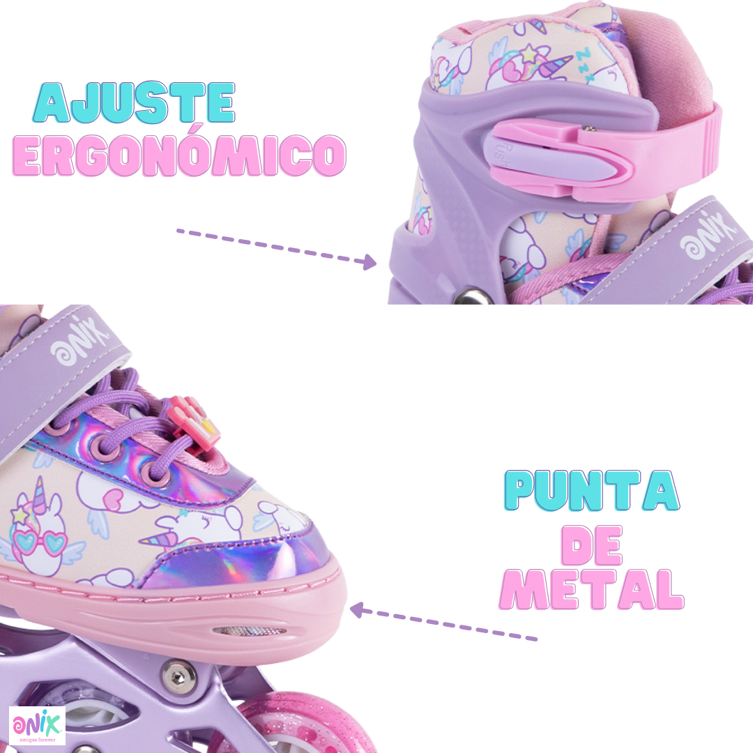 Foto 5 pulgar | Patines De Línea Ajustables Onix Rosa Con Kit De Protección Para Niña