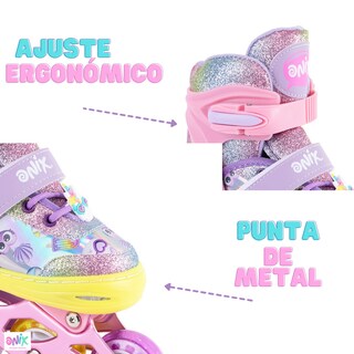 Foto 4 | Patines De Línea Ajustables Onix Multicolor Glitter Con Kit De Protección Para Niña