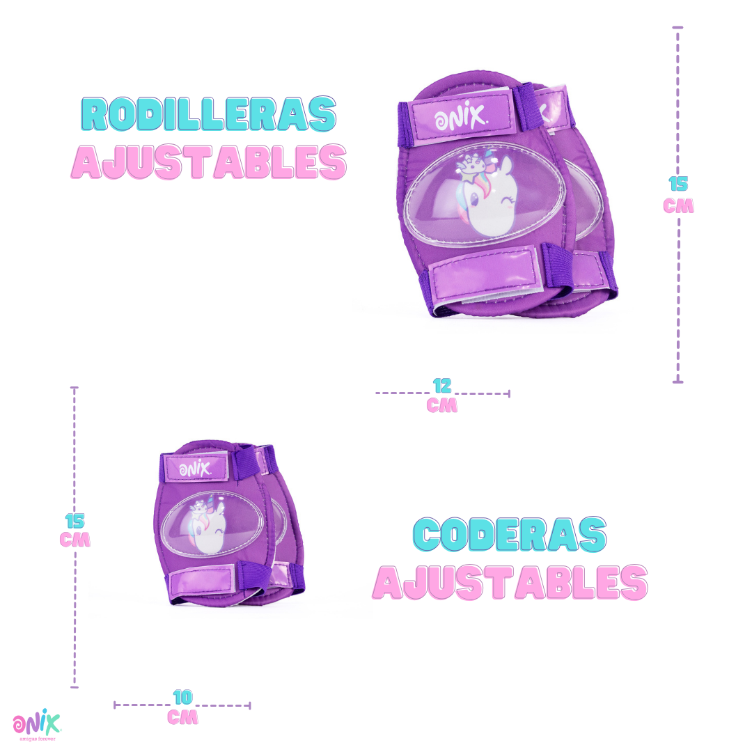 Foto 8 pulgar | Patines De Línea Ajustables Onix Multicolor Glitter Con Kit De Protección Para Niña