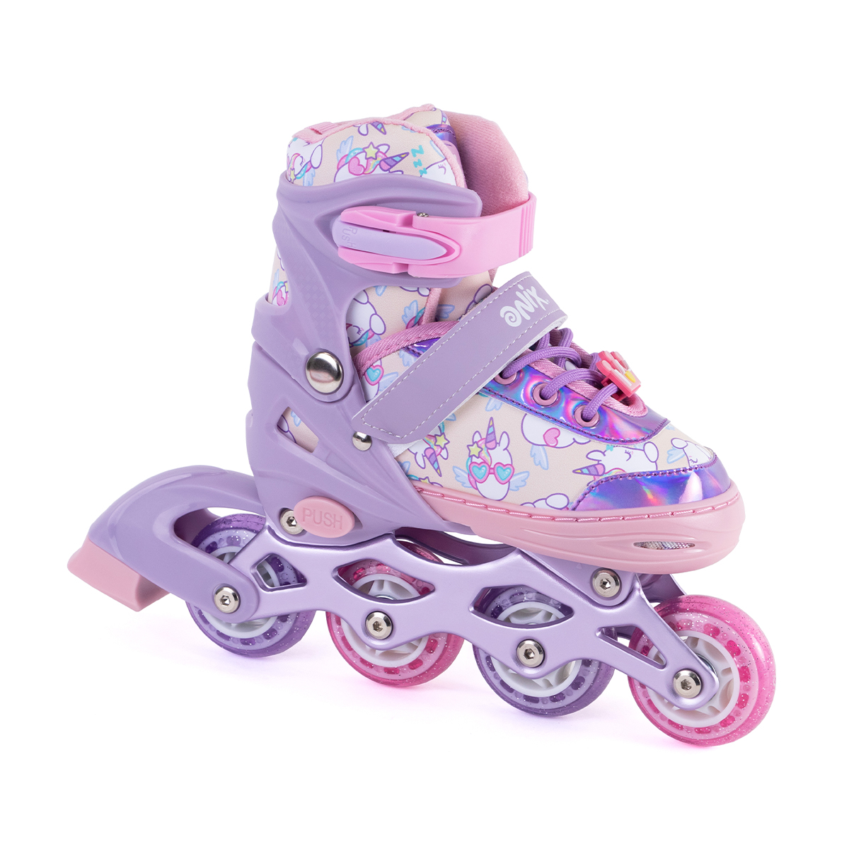 Patines De Línea Ajustables Onix Unicornio Rosa Para Niña