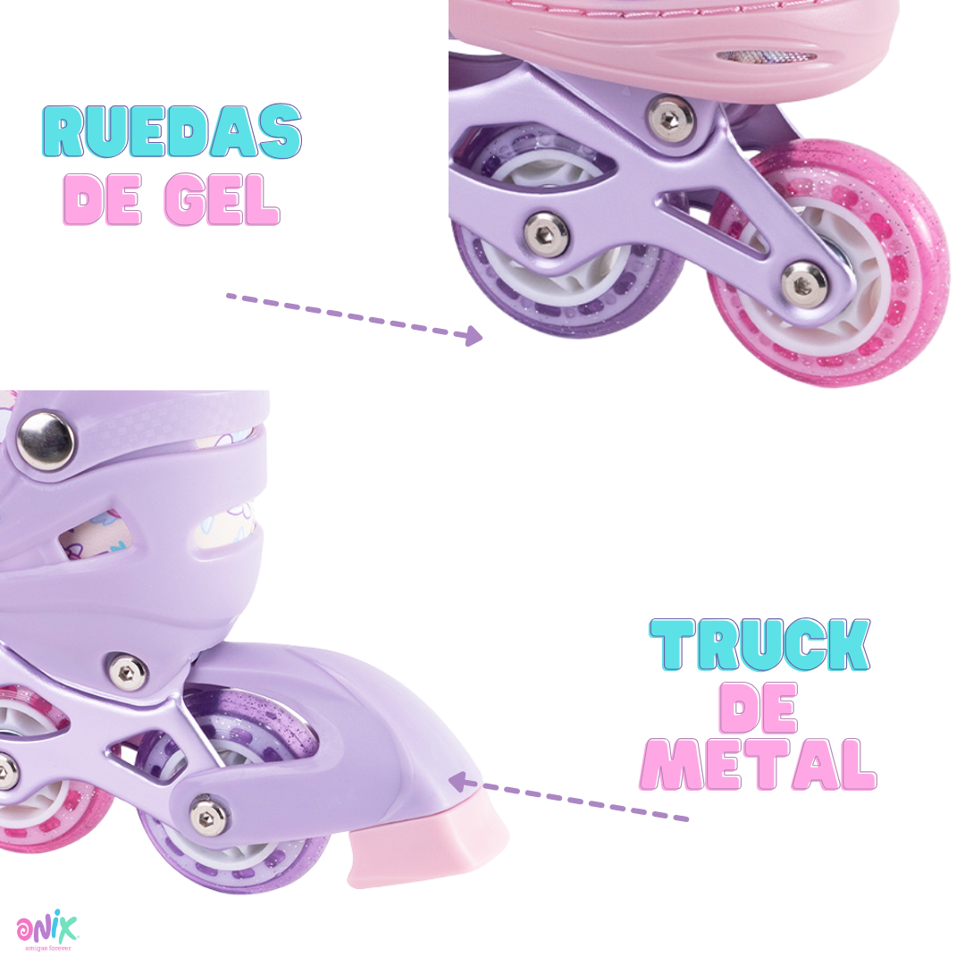 Foto 5 | Patines De Línea Ajustables Onix Unicornio Rosa Para Niña