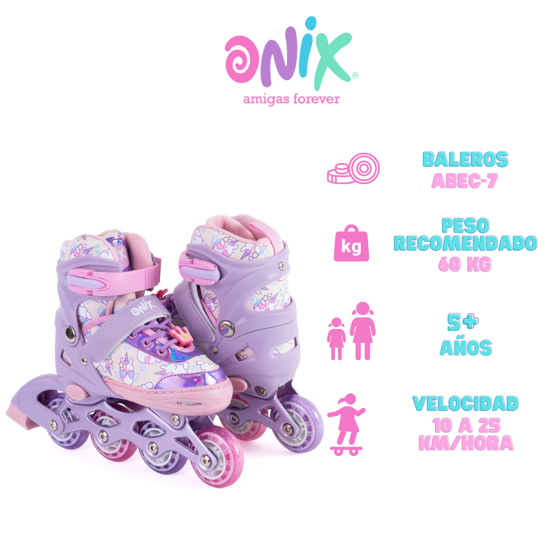 Foto 7 pulgar | Patines De Línea Ajustables Onix Unicornio Rosa Para Niña