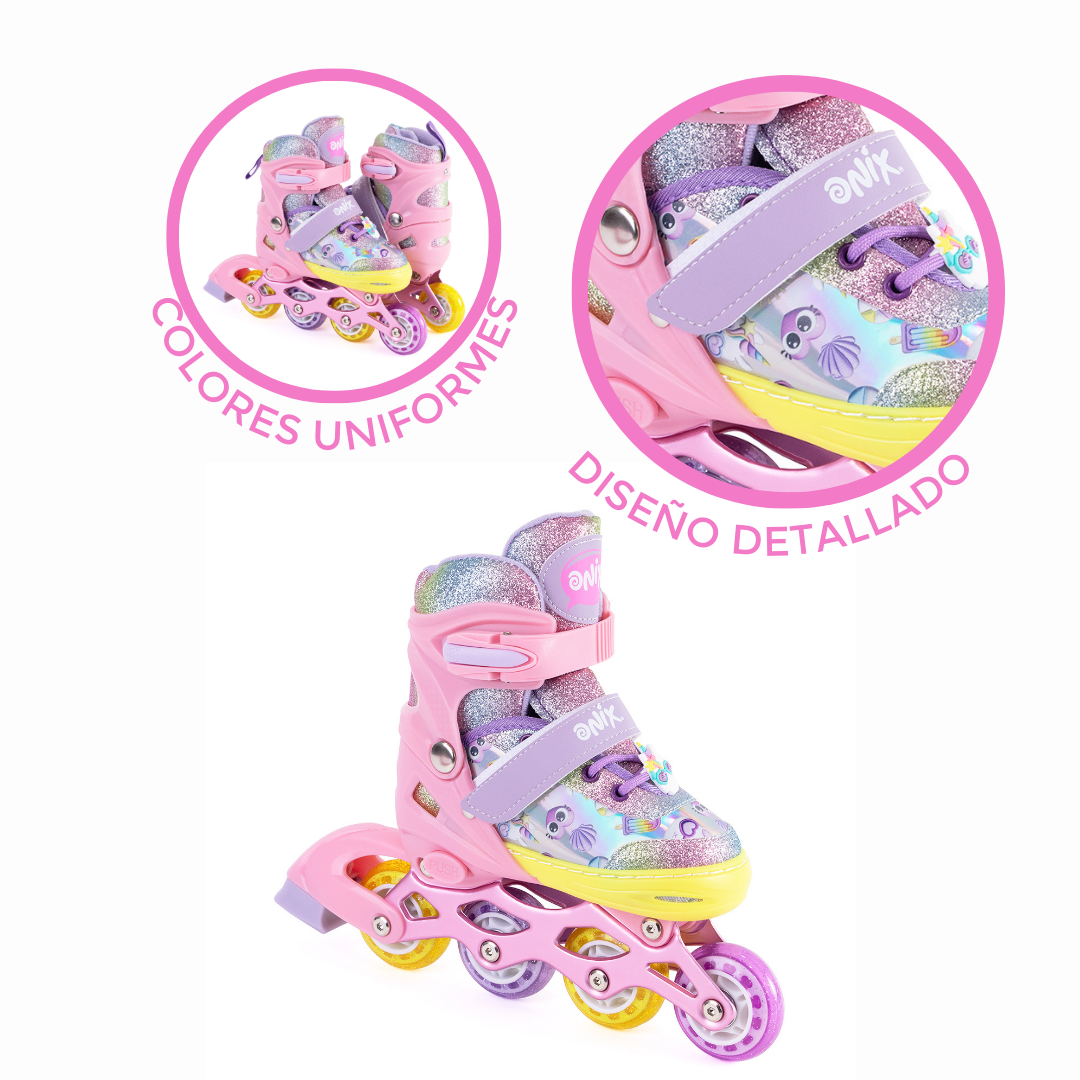 Foto 7 | Patines De Línea Ajustables Onix Unicornio Multicolor Glitter Para Niña