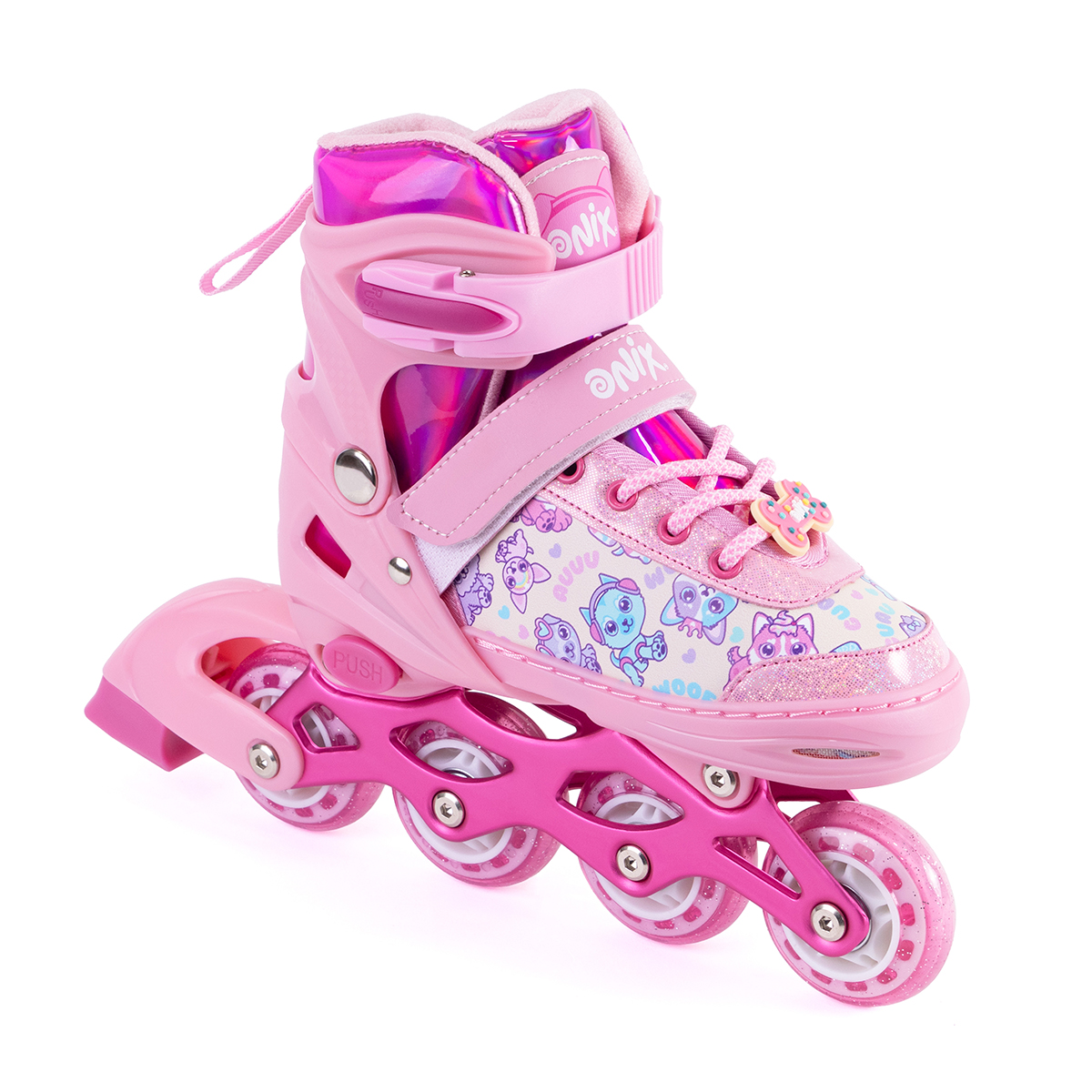 Patines De Línea Ajustables Onix Unicornio Magic Spark Rosa Para Niña