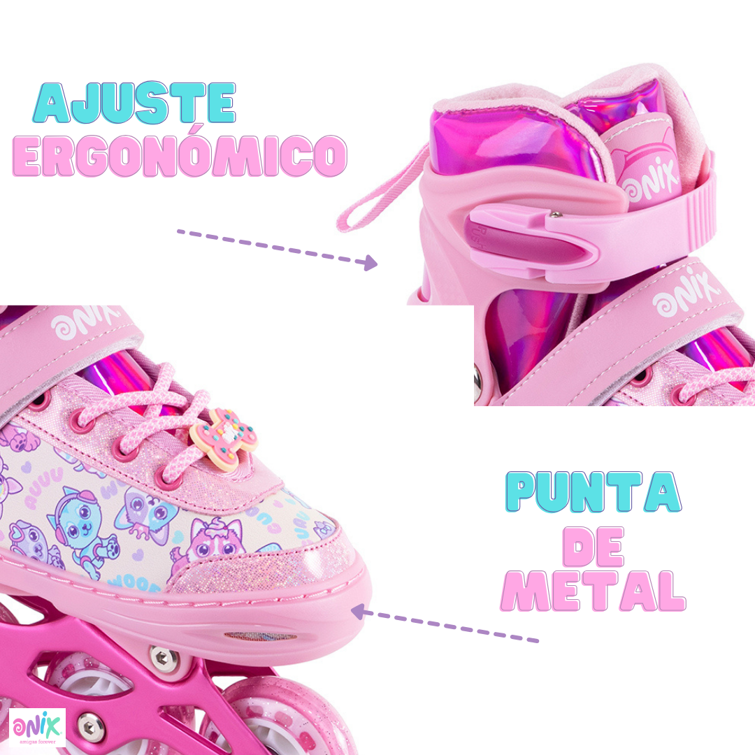 Foto 5 pulgar | Patines De Línea Ajustables Onix Unicornio Magic Spark Rosa Para Niña