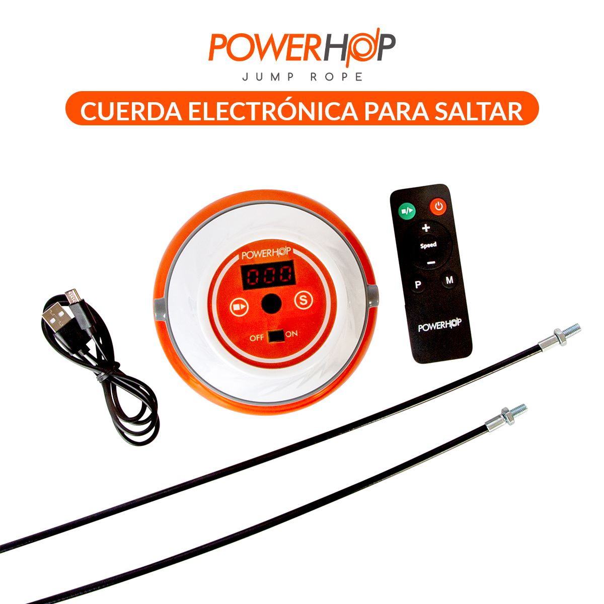 Foto 8 pulgar | Cuerda Electrónica Para Saltar Tv Ofertas Color Blanco Power Hop Portátil