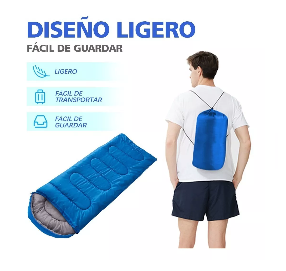 Foto 2 | Saco de Dormir Belug para Campamento color Azul