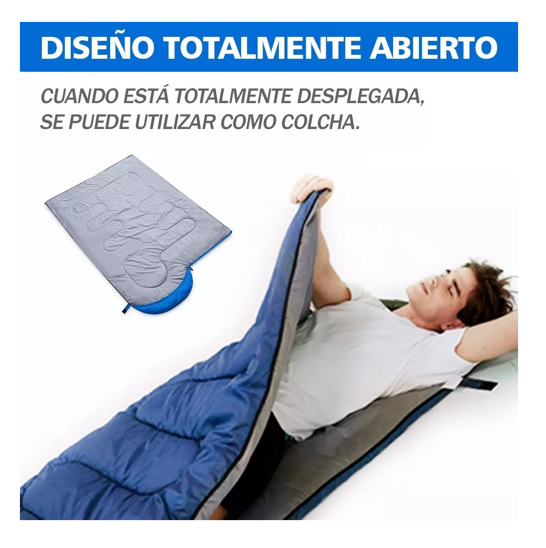 Foto 4 pulgar | Saco de Dormir Belug para Campamento color Azul