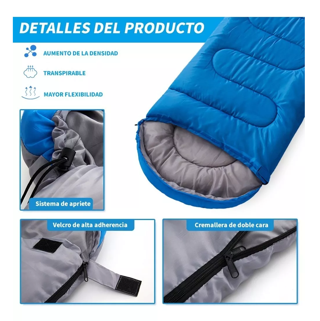 Foto 5 pulgar | Saco de Dormir Belug para Campamento color Azul