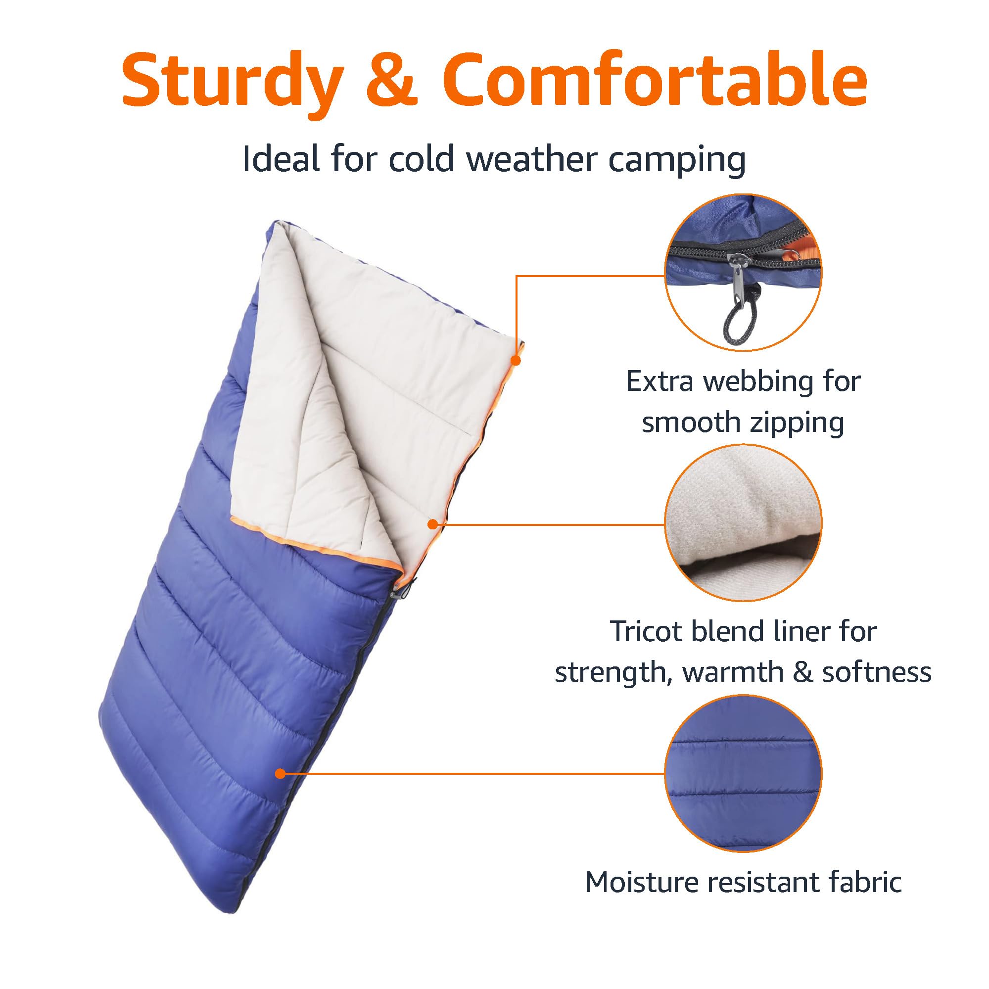 Foto 3 pulgar | Saco de Dormir Cold Weather Twin Blue - Venta Internacional