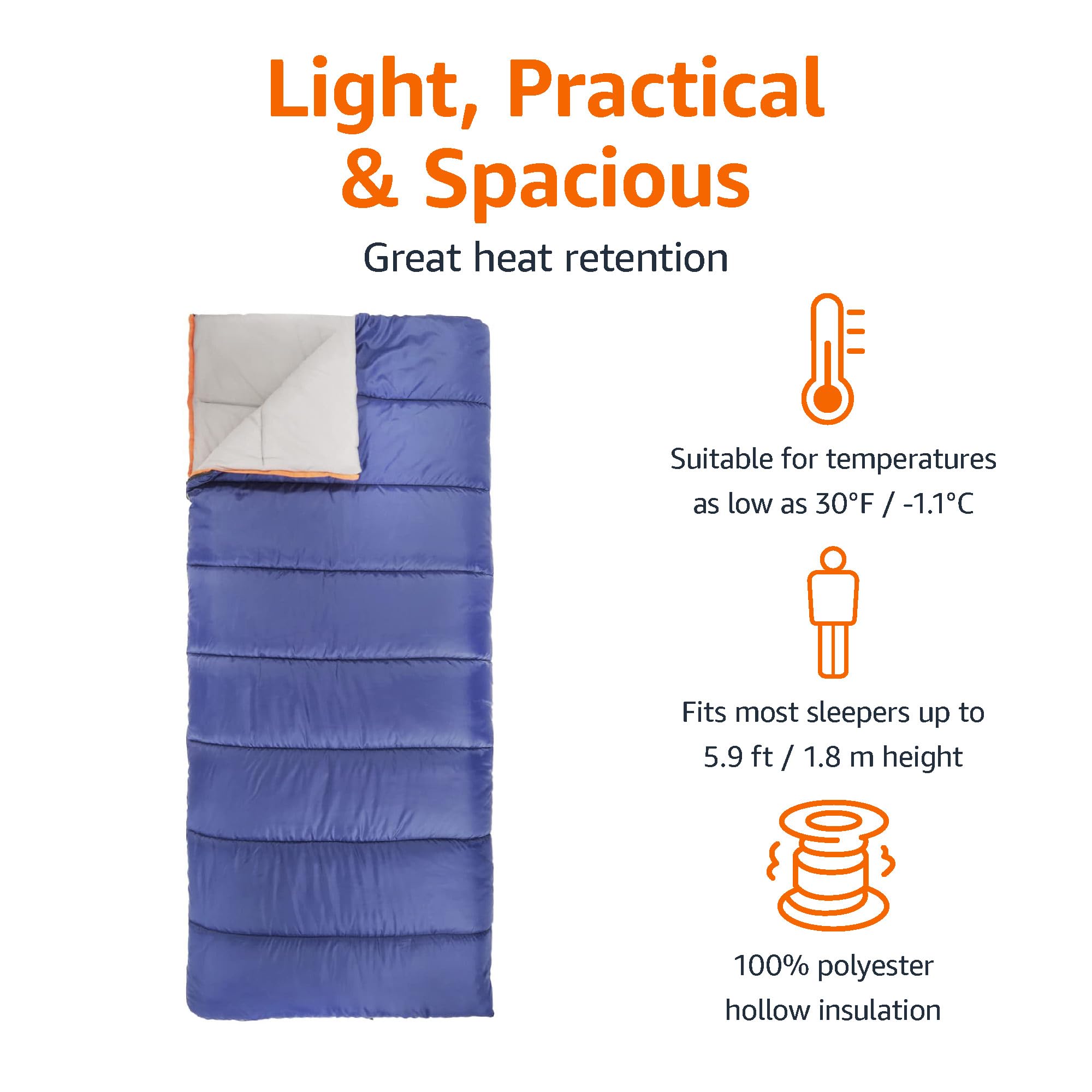 Foto 4 pulgar | Saco de Dormir Cold Weather Twin Blue - Venta Internacional