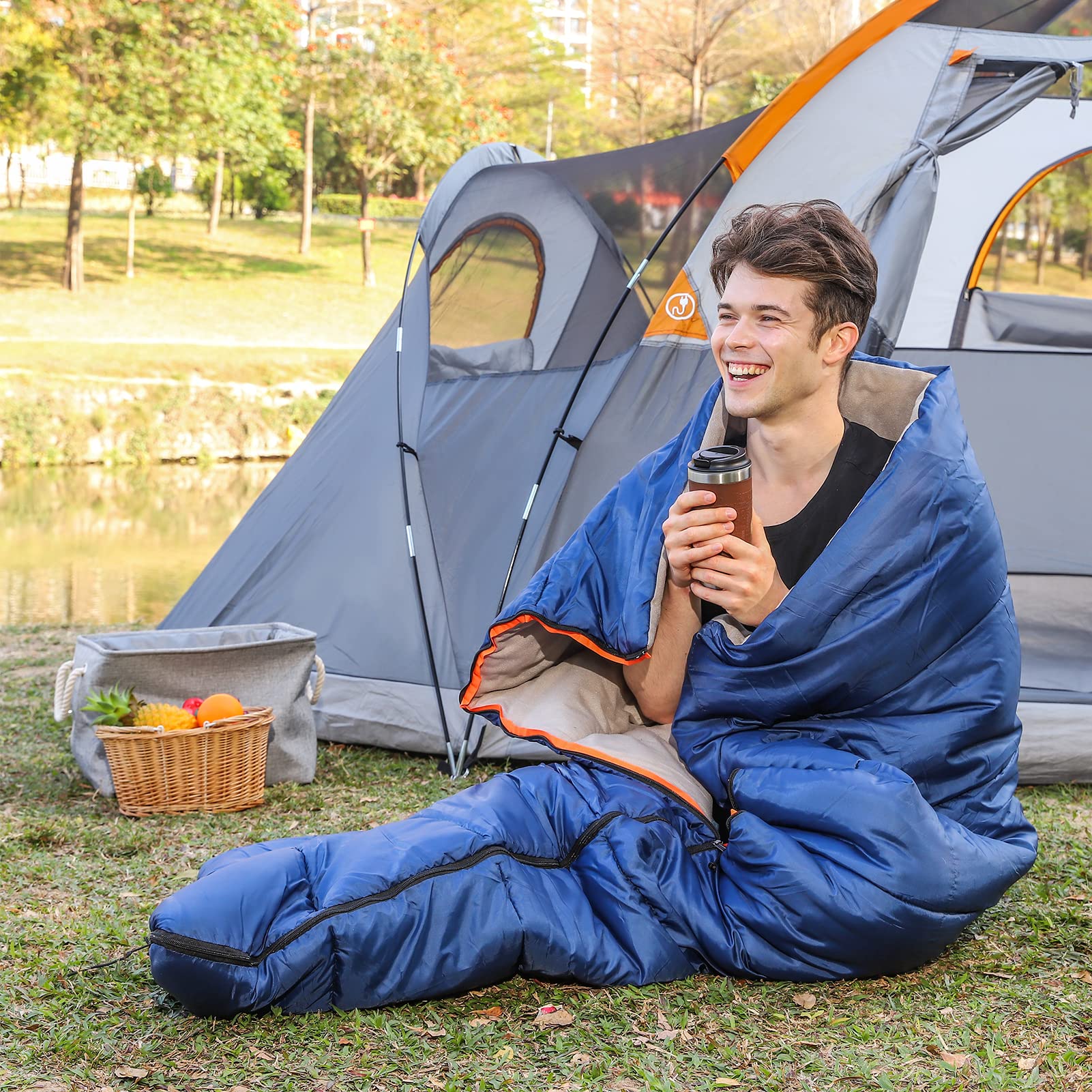 Foto 7 pulgar | Saco de Dormir Cold Weather Twin Blue - Venta Internacional