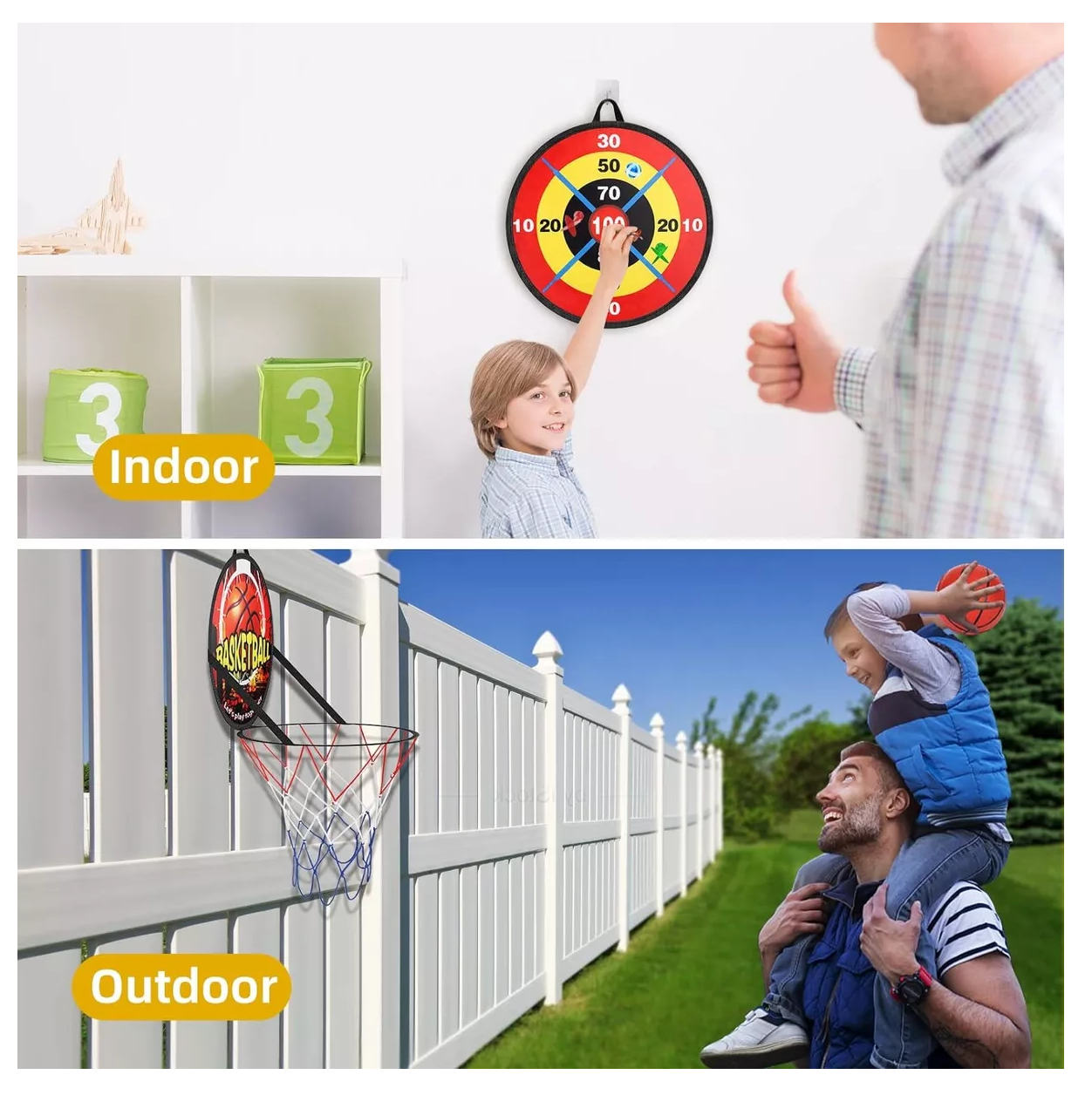 Foto 3 pulgar | Mini Canastas de Basketball con Juego de Dardos Belug para Niños