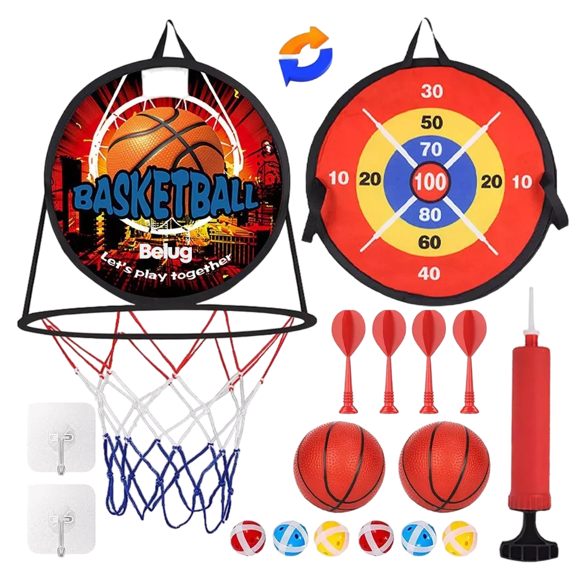 Foto 4 pulgar | Mini Canastas de Basketball con Juego de Dardos Belug para Niños