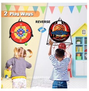 Foto 5 | Mini Canastas De Basketball Para Niños Con Juego De Dardos