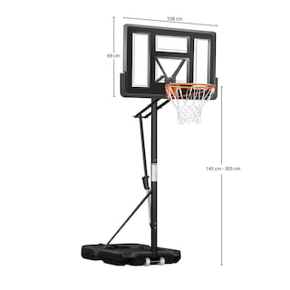 Foto 3 | Vanlig Canasta De Basquetbol Ajustable De 1.5 A 3.05 Metros Con Soporte De Impacto, Tablero De Basquetbol, Ideal Pa