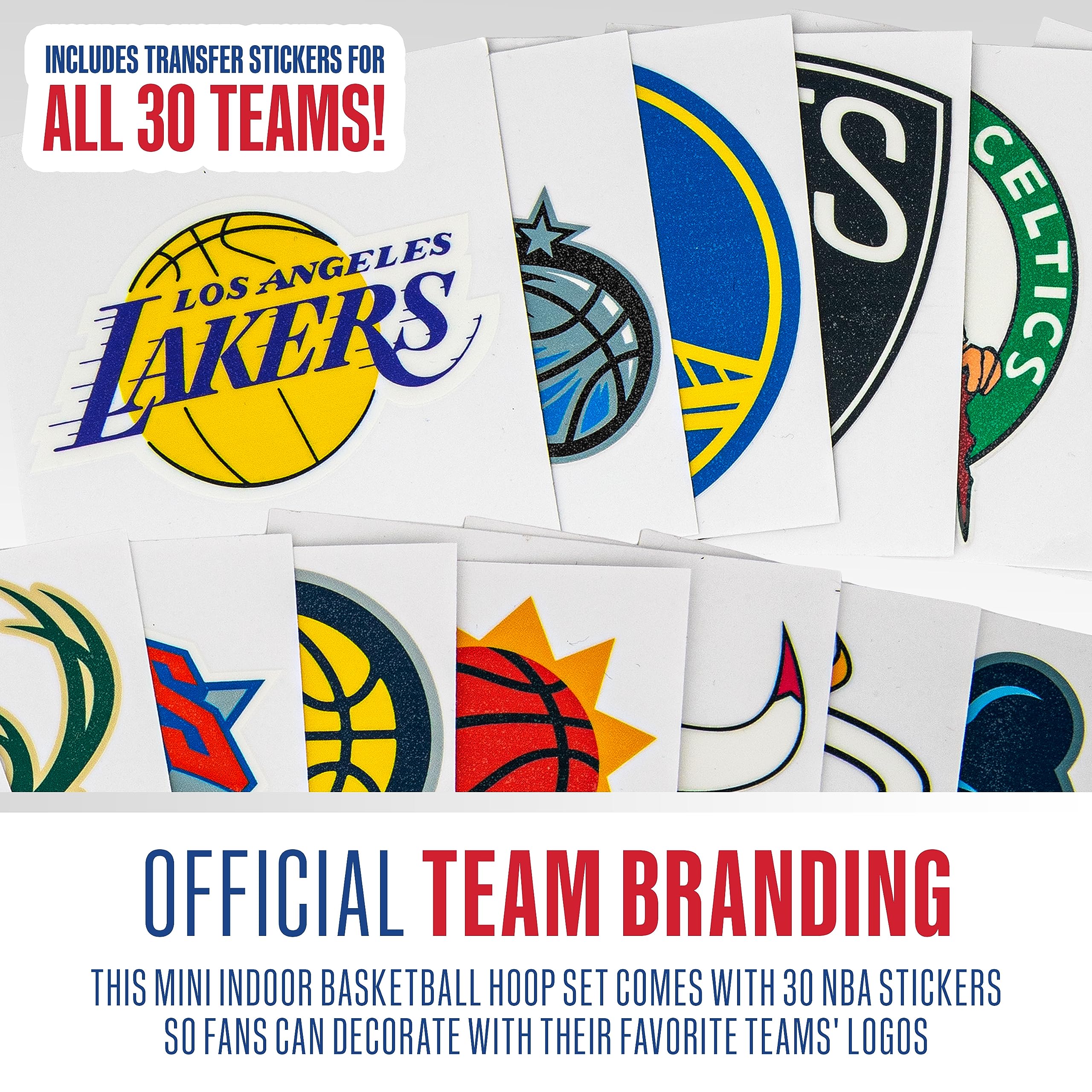 Foto 7 pulgar | Miniaro De Baloncesto Franklin Sports Nba Kids Con 30 Pegatinas - Venta Internacional.