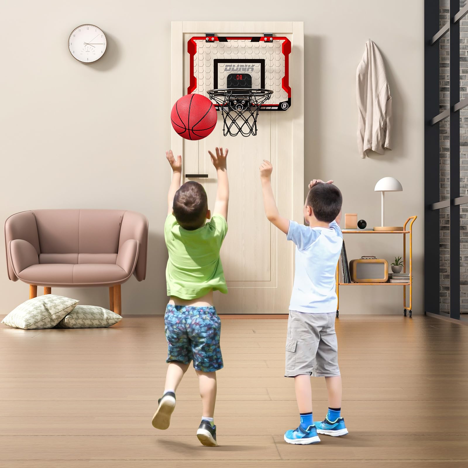 Foto 4 pulgar | Canasta De Baloncesto Temi Indoor Con 4 Pelotas Y Marcador Electrónico - Venta Internacional.