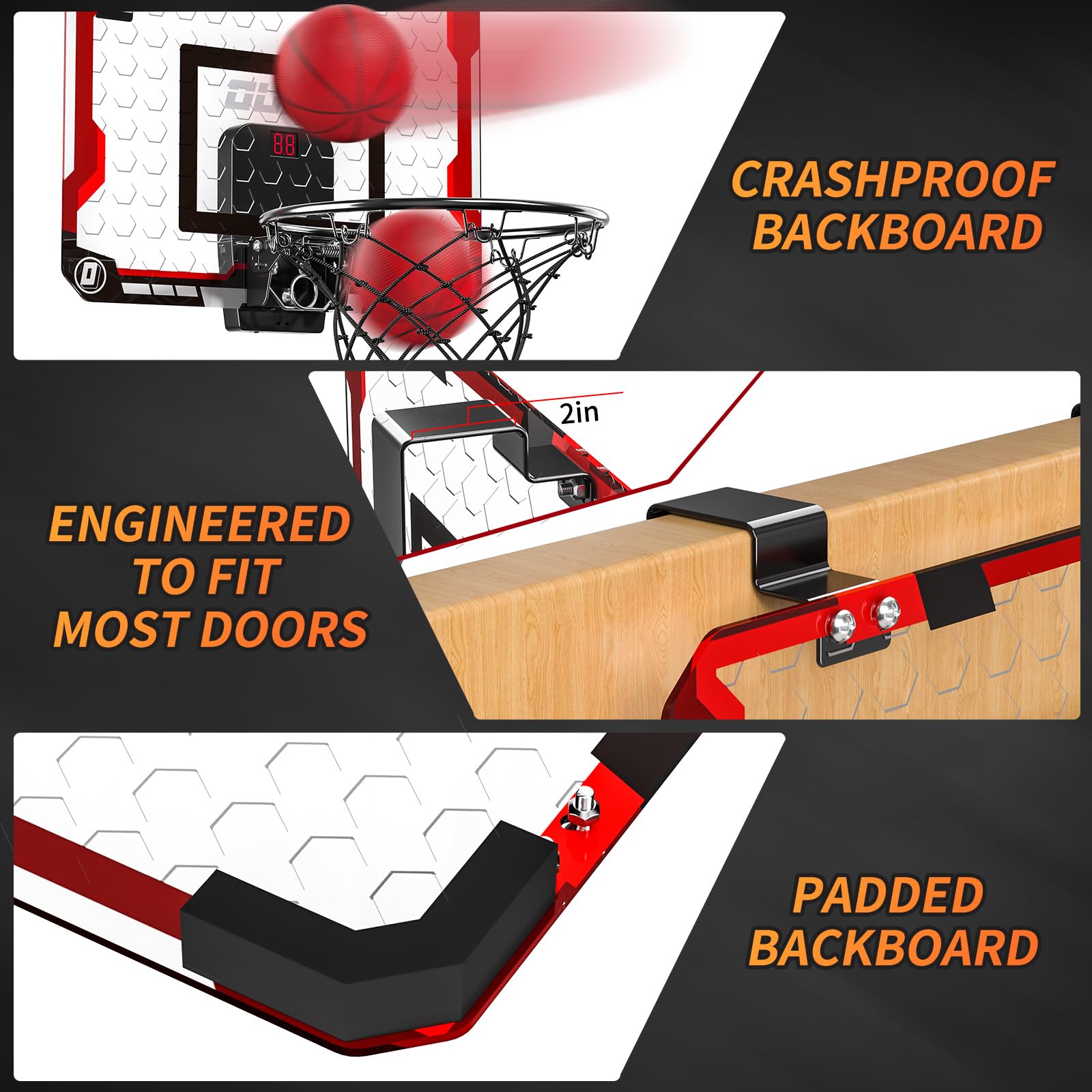 Foto 7 pulgar | Canasta De Baloncesto Temi Indoor Con 4 Pelotas Y Marcador Electrónico - Venta Internacional.