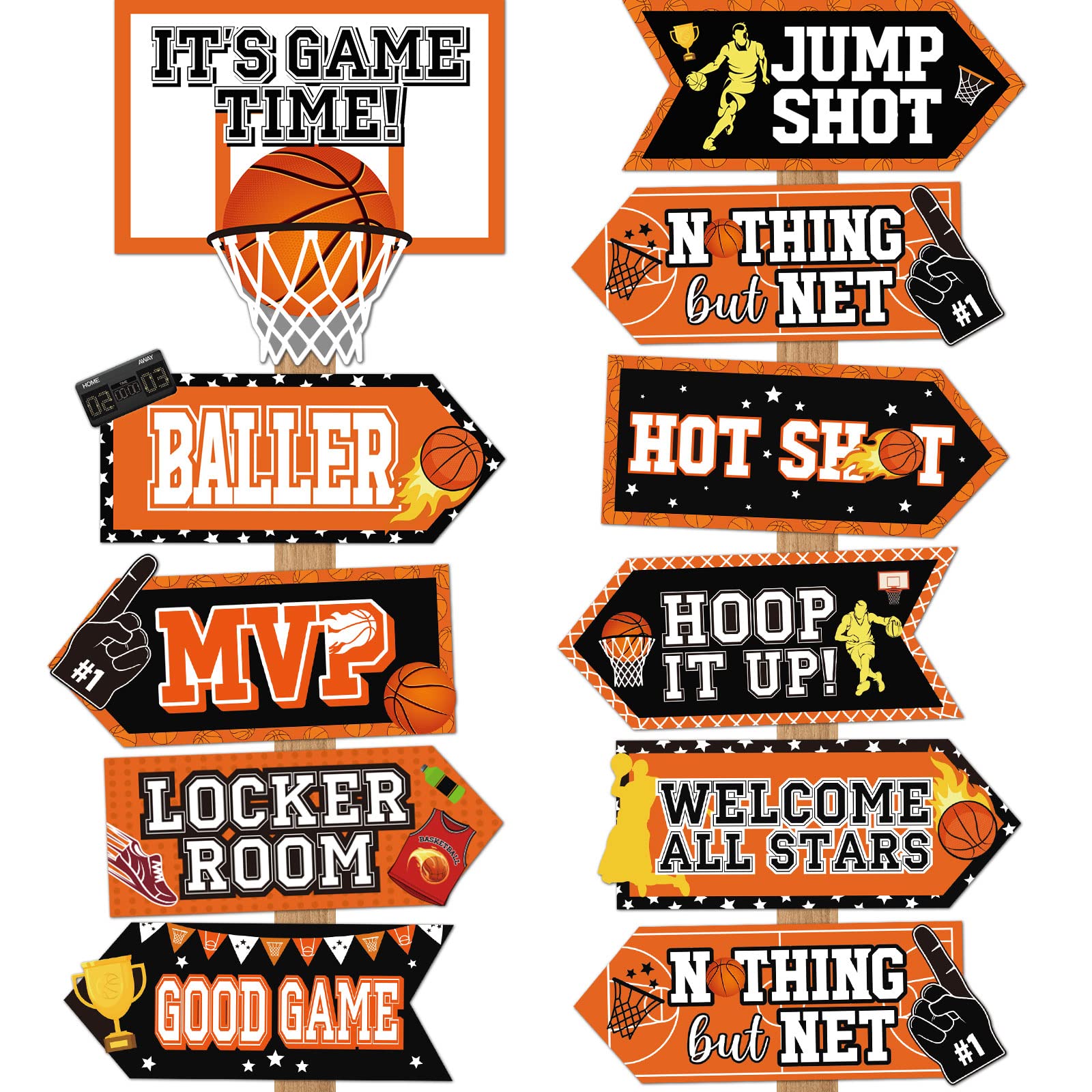 Foto 2 pulgar | Letrero Decorativo Para Fiestas De Baloncesto, 20 Piezas, Para Niños Y Adolescentes - Venta Internacional.