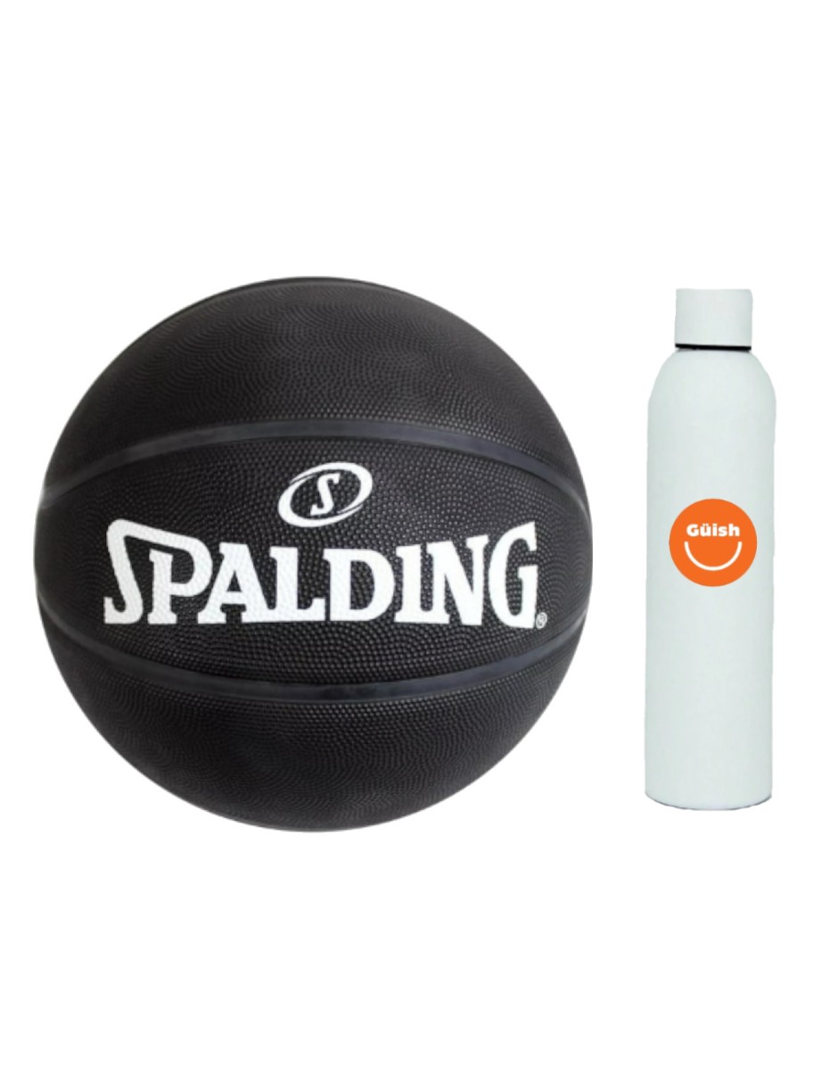 Balon Basquetball Spalding Negro+ Termo Güish Gratis