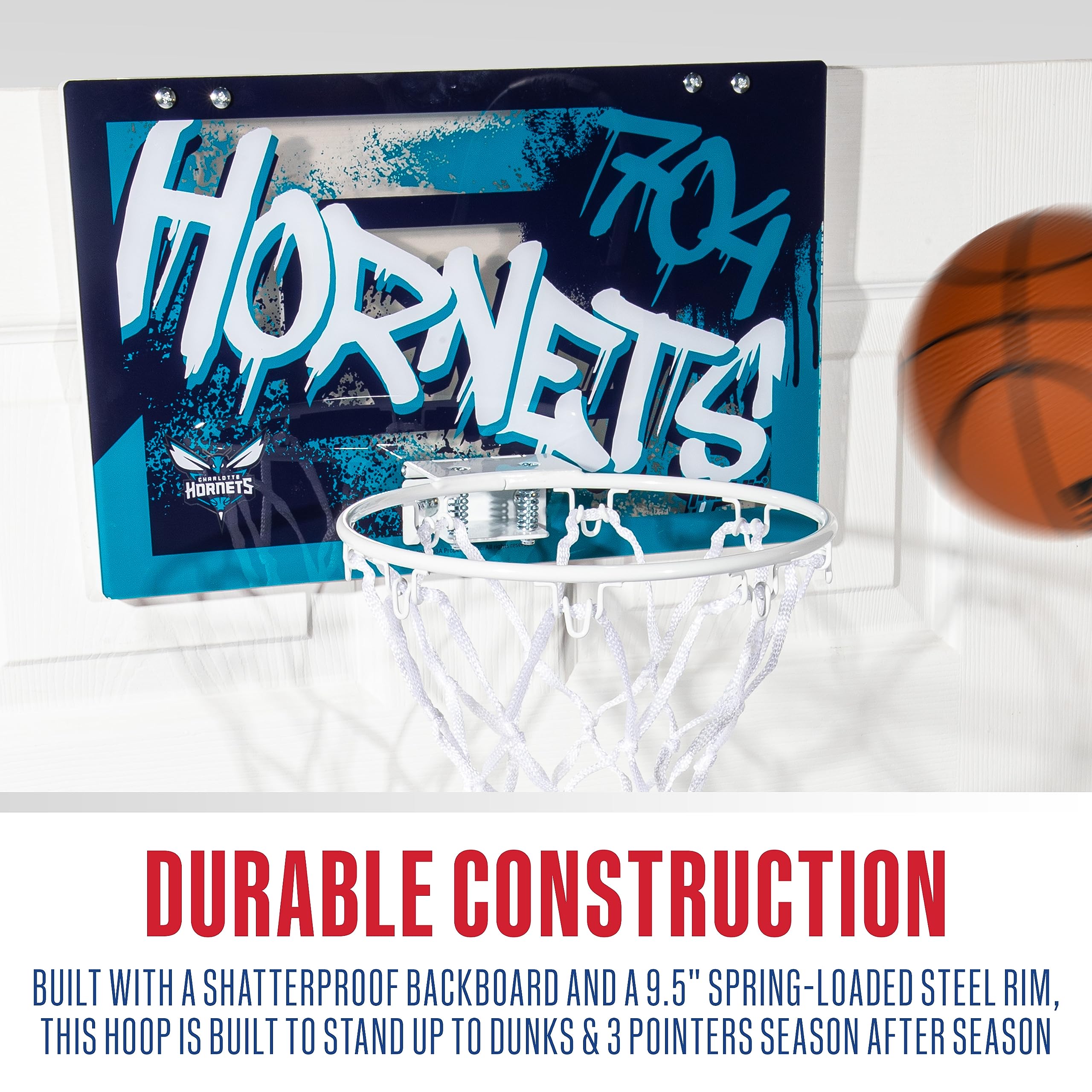 Foto 8 pulgar | Canasta De Baloncesto Franklin Sports Nba Charlotte Hornets Kids - Venta Internacional.