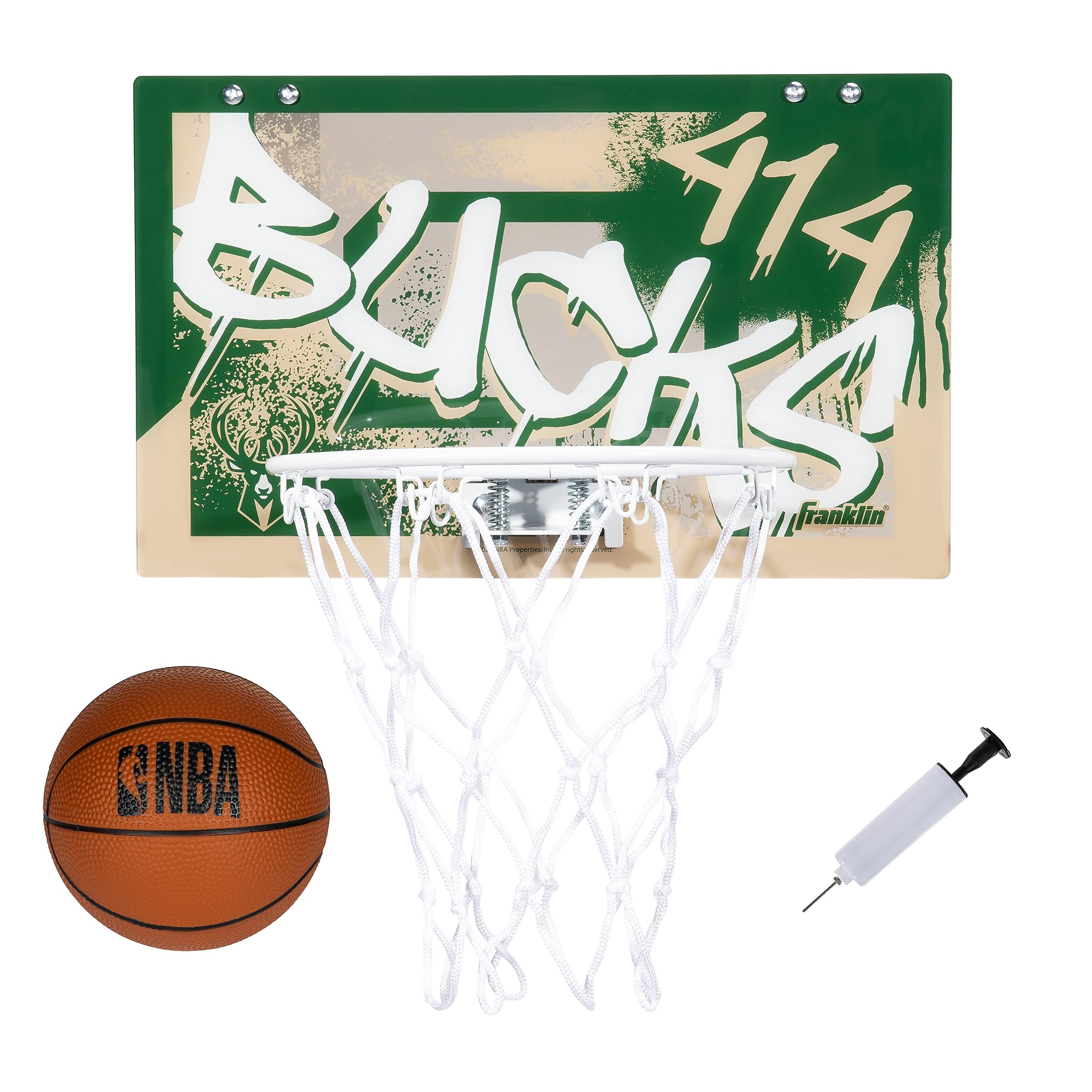 Foto 2 pulgar | Canasta De Baloncesto Franklin Sports Nba Milwaukee Bucks Kids - Venta Internacional.