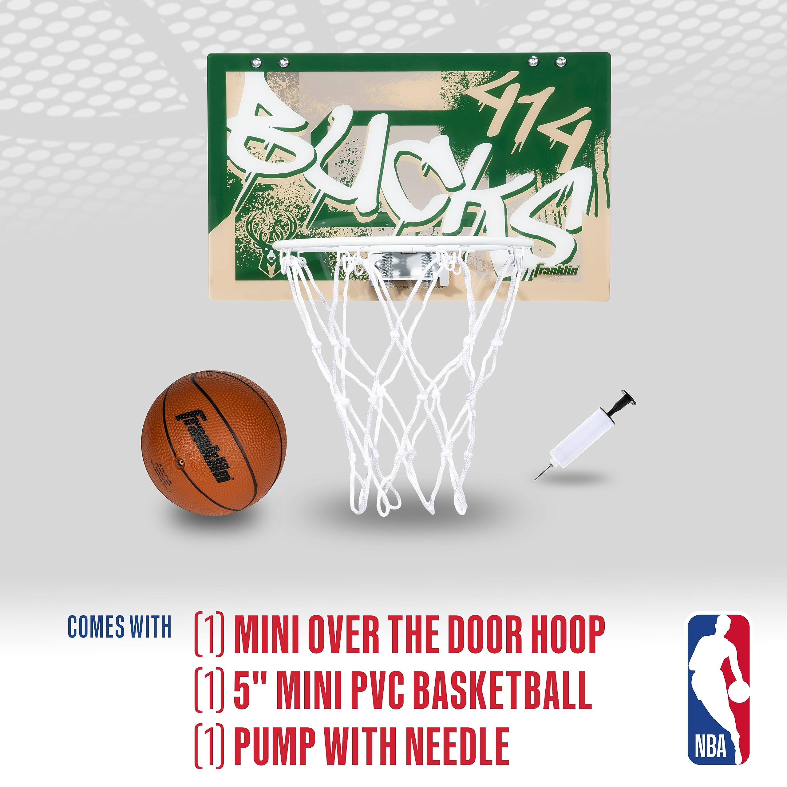 Foto 3 pulgar | Canasta De Baloncesto Franklin Sports Nba Milwaukee Bucks Kids - Venta Internacional.