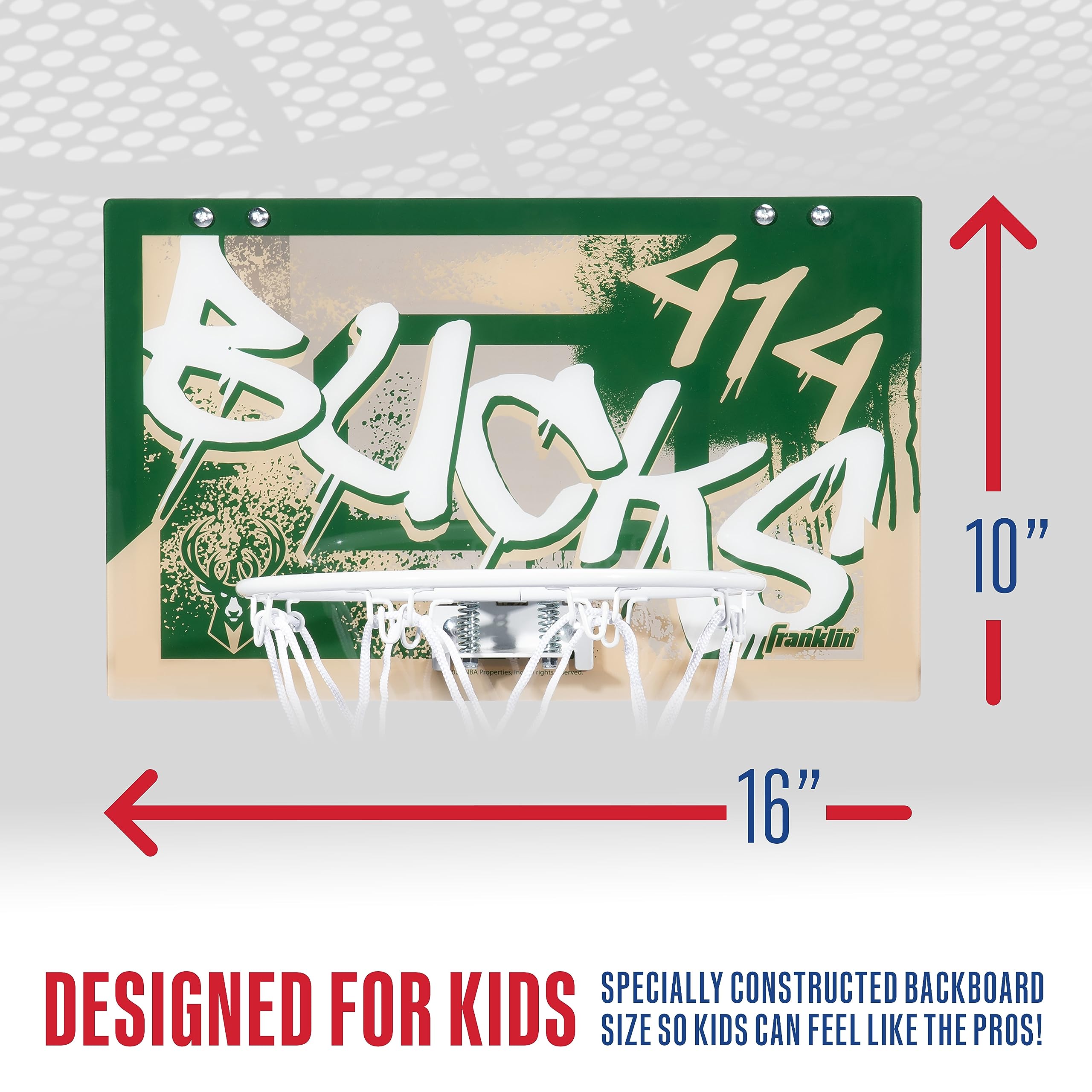 Foto 5 pulgar | Canasta De Baloncesto Franklin Sports Nba Milwaukee Bucks Kids - Venta Internacional.