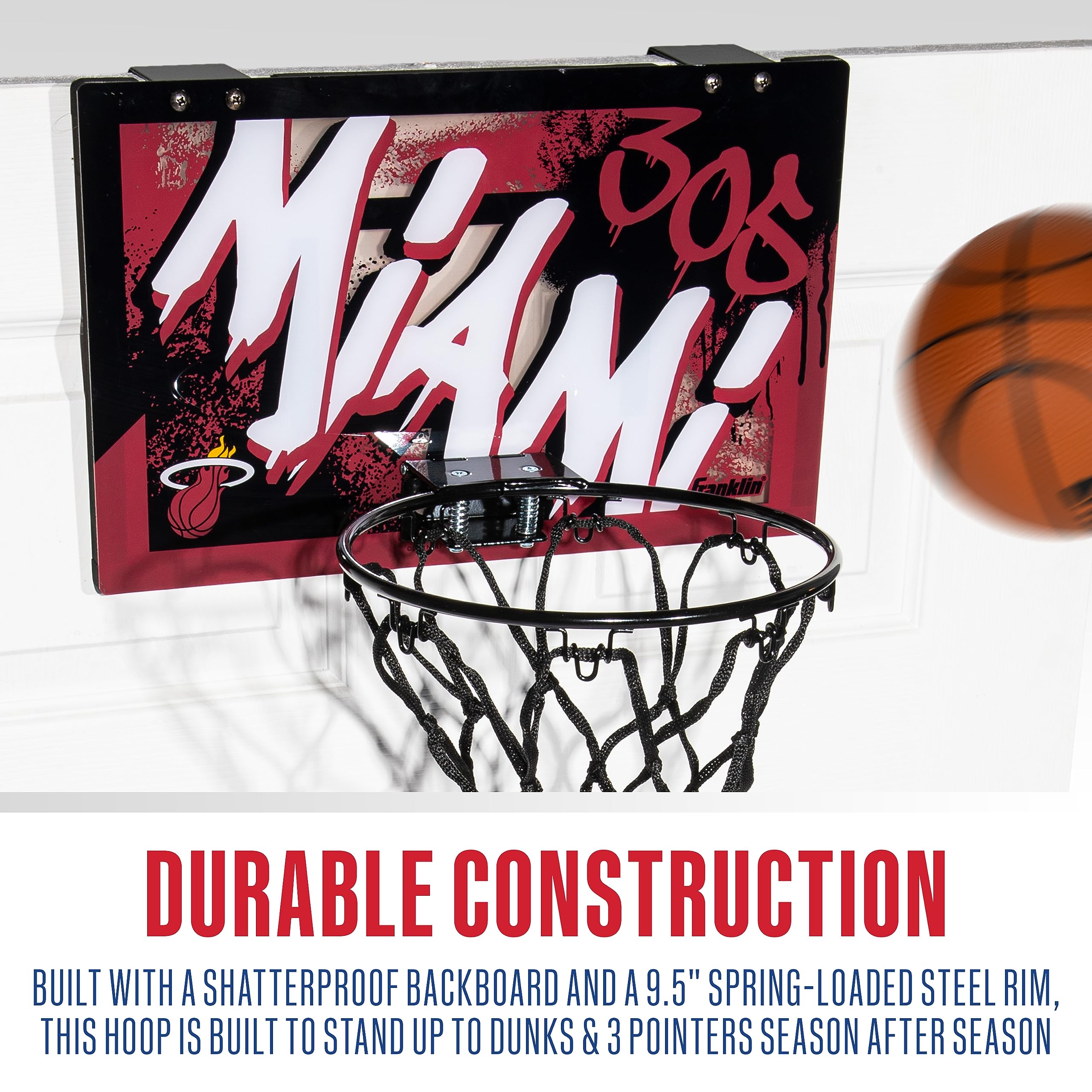 Foto 7 | Canasta De Baloncesto Franklin Sports Nba Miami Heat Kids - Venta Internacional.