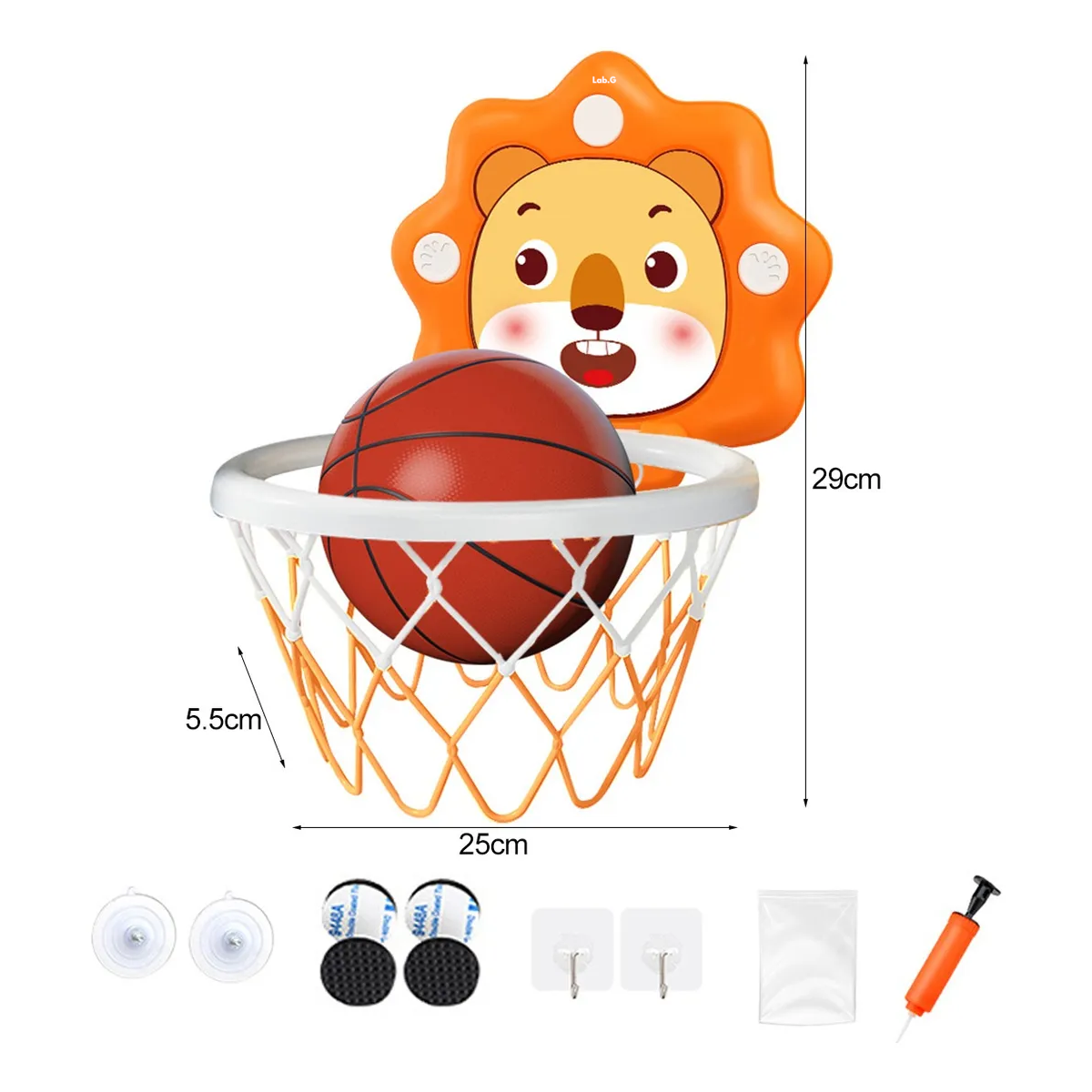 Foto 5 pulgar | Mini Canasta De Basquetbol Amerigo Baloncesto Aro Para Niños Lab.g Naranja