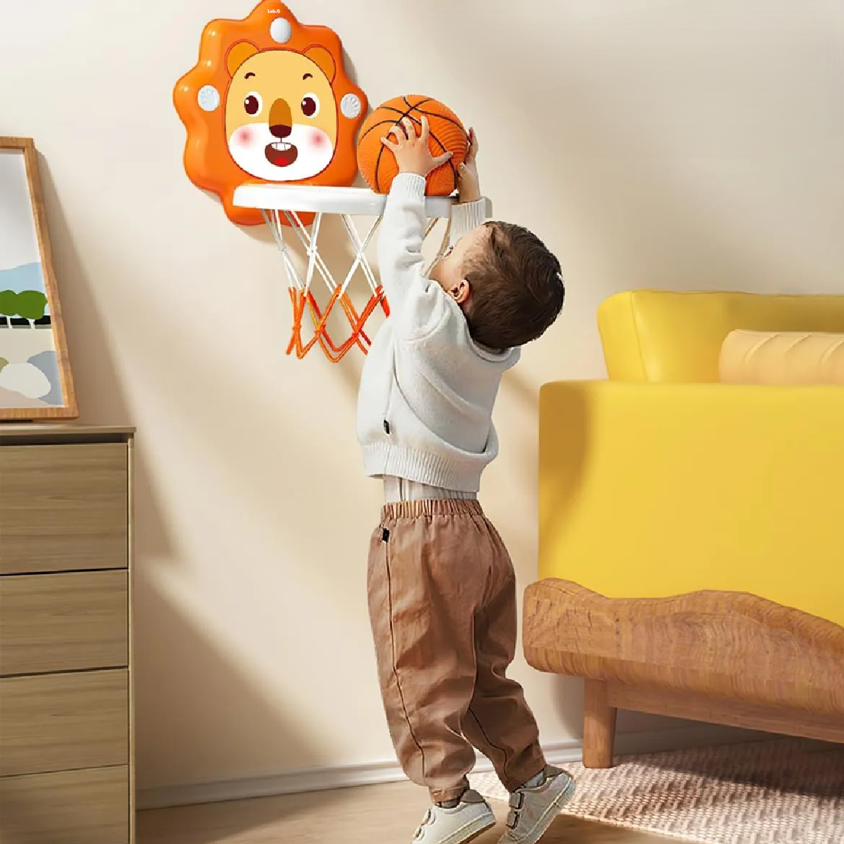 Foto 6 pulgar | Mini Canasta De Basquetbol Amerigo Baloncesto Aro Para Niños Lab.g Naranja
