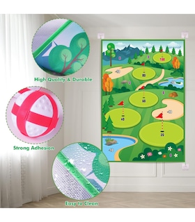 Foto 3 | Juego De Golf Para Niños Con Tapete Para Interiores Con Pelotas Verde