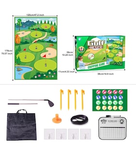 Foto 4 | Juego De Golf Para Niños Con Tapete Para Interiores Con Pelotas Verde