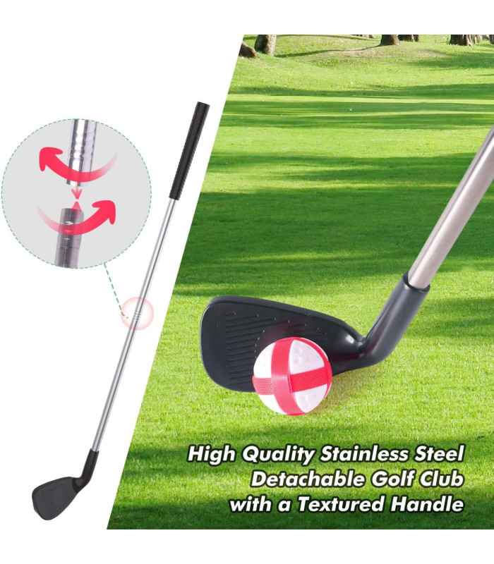 Foto 7 pulgar | Juego De Golf Para Niños Con Tapete Para Interiores Con Pelotas Verde